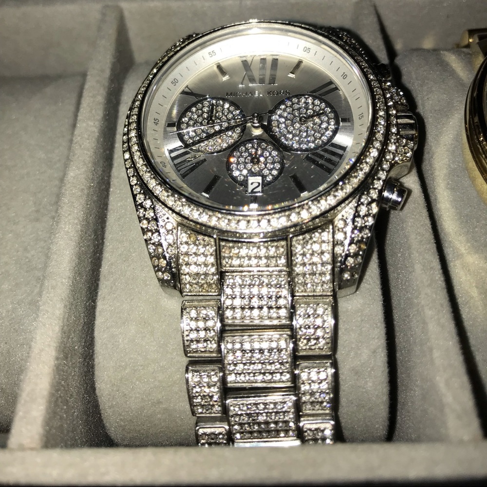 Silver and diamond Micheal Kors watch.